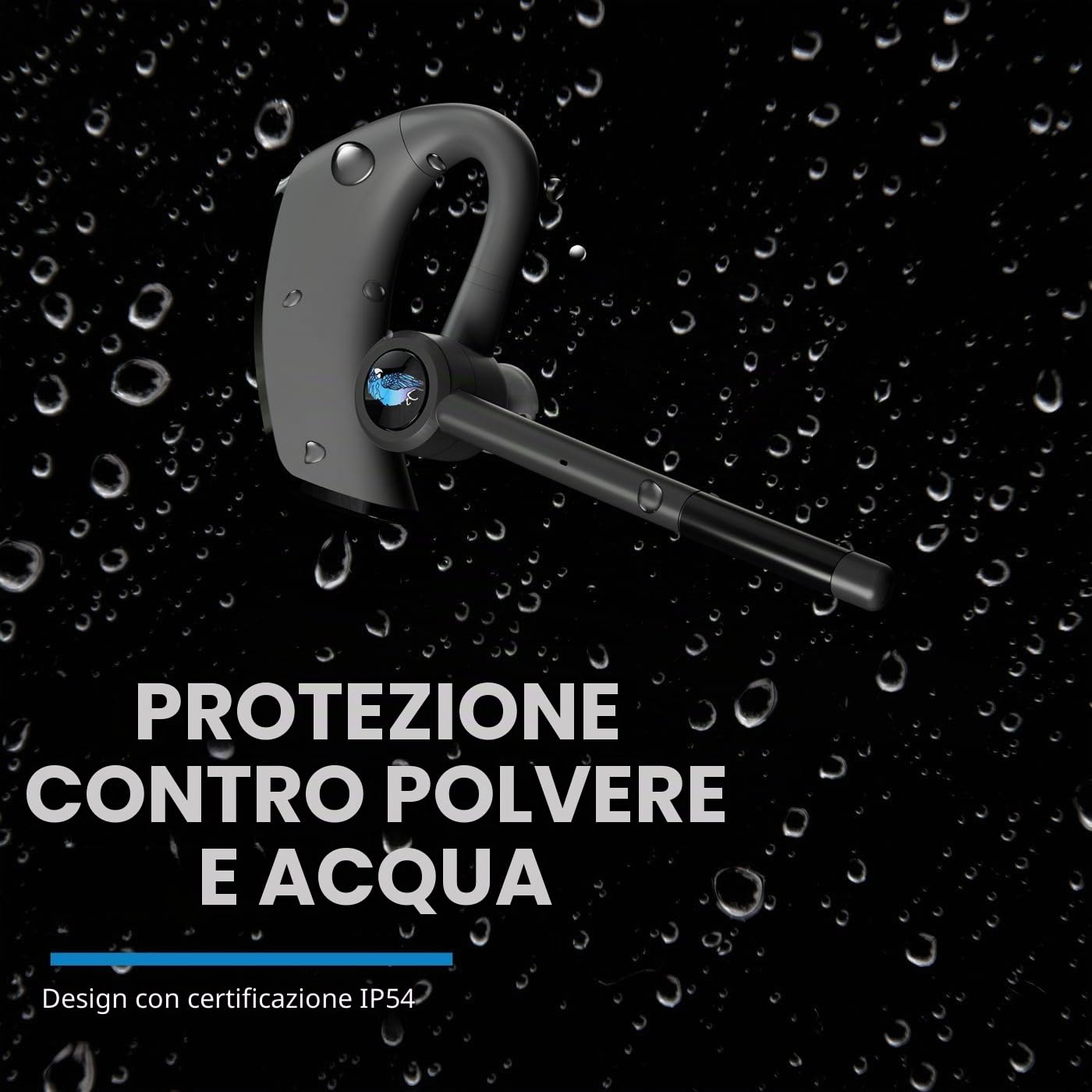BlueParrott M300-XT SE Mono - Cuffie wireless Bluetooth con qualità delle chiamate migliorata per telefoni cellulari, cancellazione del rumore dell'80% con tecnologia a 2 microfoni, ideali per