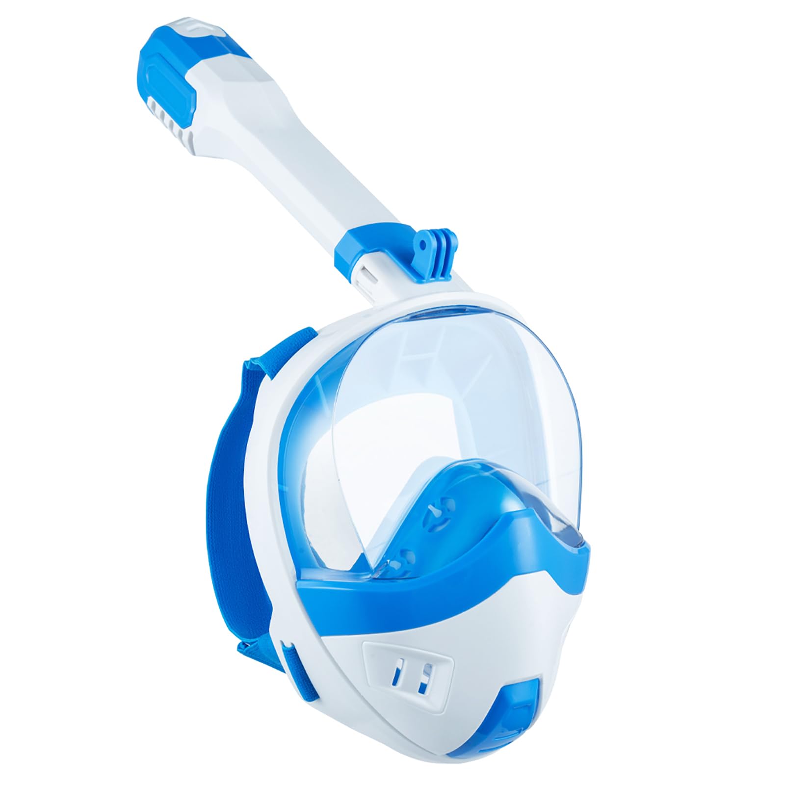 Lamker Snorkel Mask Full Face Diving Mask Foldable Snorkelling Mask for Adults with Detachable Camera Mount 180° Panoramic View Anti-Leak Anti-Fog White