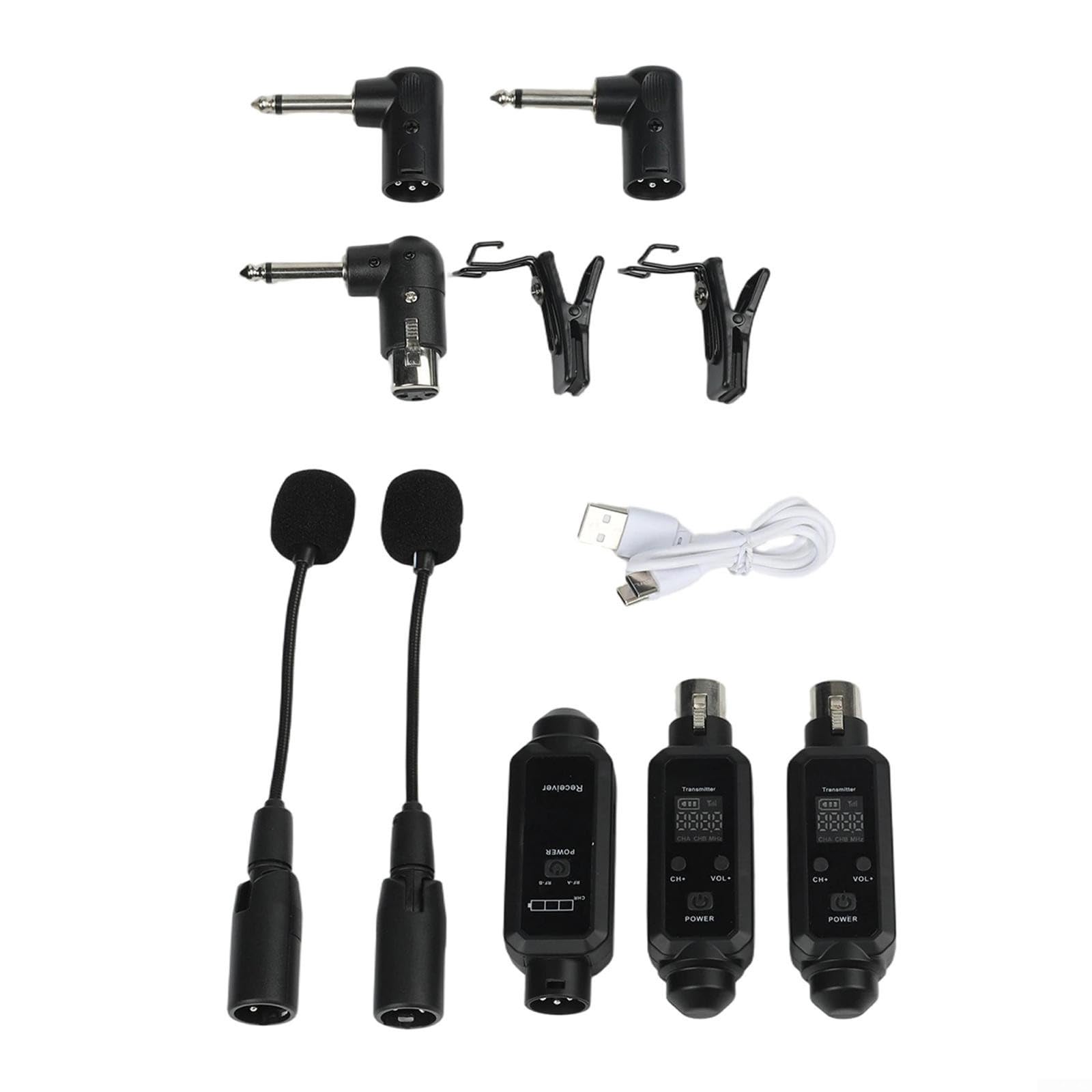 Microfono senza fili, UHF, sistema di microfono per sassofono, suono di alta qualità per musicisti, sassofono, strumenti in ottone dal vivo (uno e due)