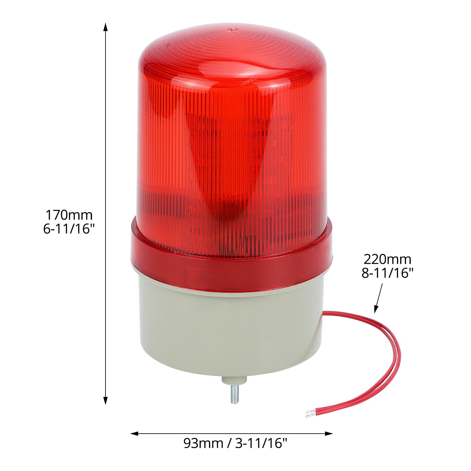 QWORK® Spia LED rotante, luce rossa lampeggiante, allarme ottico acustico