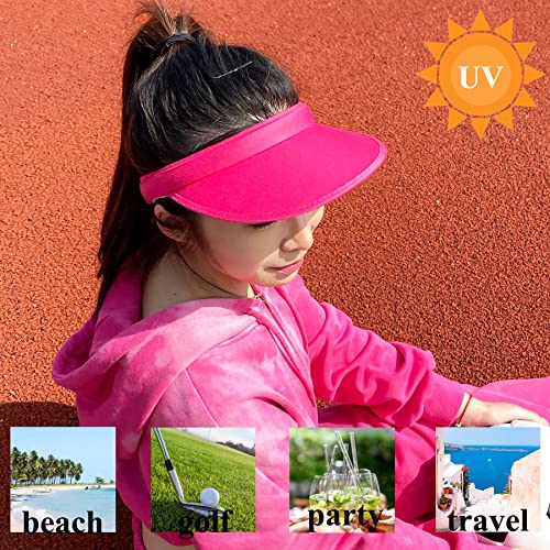 Image of 2 Pack Sun Visor Hats Women Men Clip On Wide Brim Visors Hat Outdoor Sports Golf Beach Travel Tennis Caps