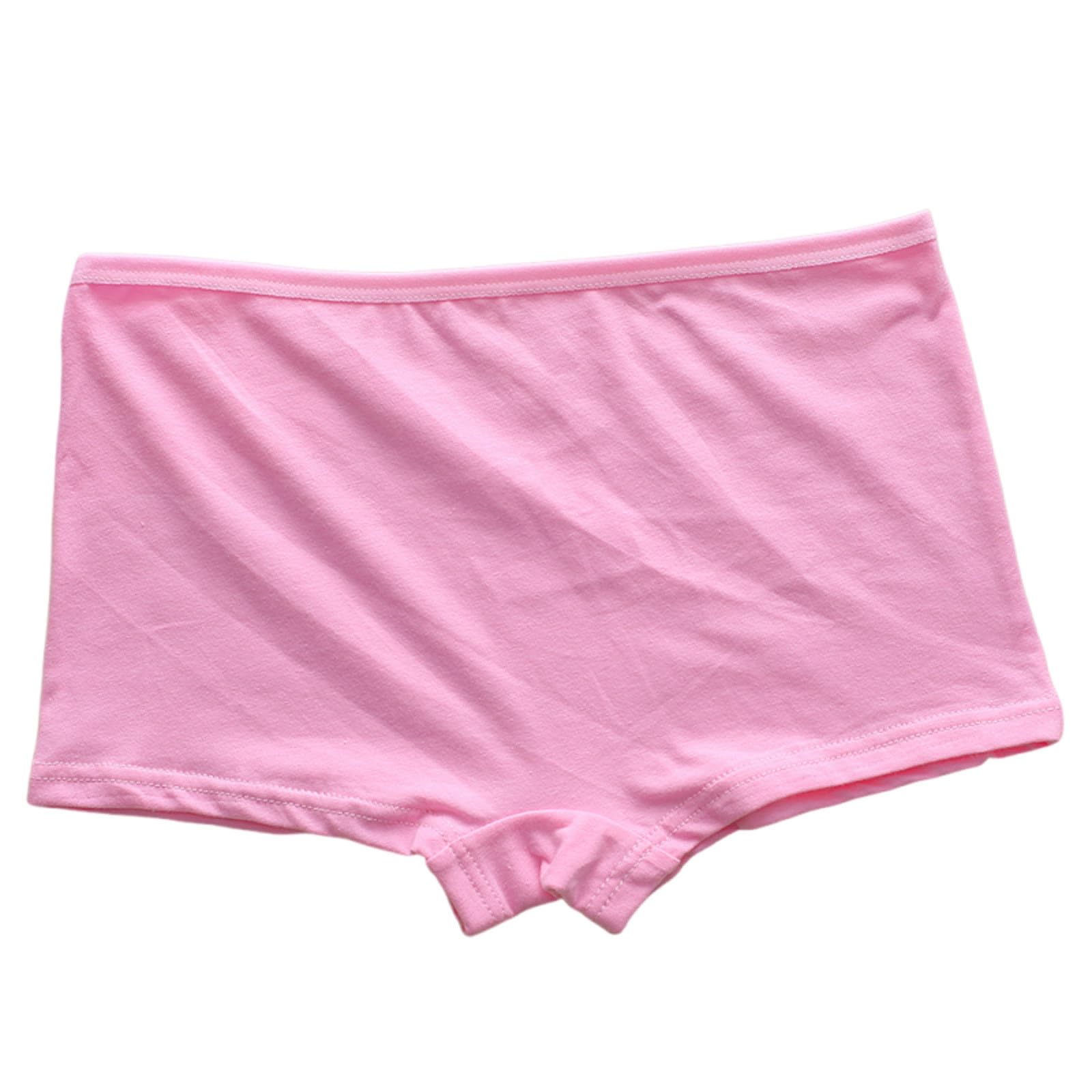 4-15 Girls Student Underwear Mid Waist Flat Angle Casual Solid Color Four Cornered Kids Briefs