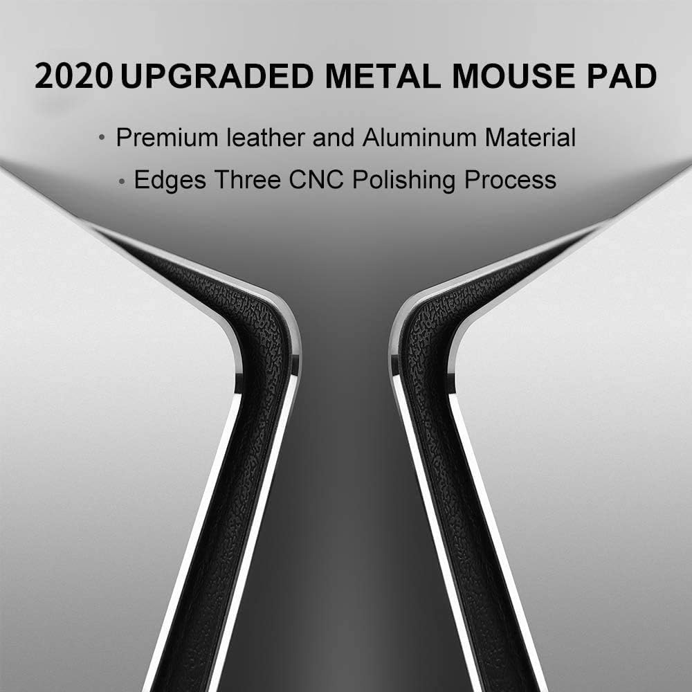 Vaydeer Hard Metal Mouse Pad with Aluminum Surface for Office & Gaming, Waterproof, Silver, 11.81" x 9.45" - Image 5