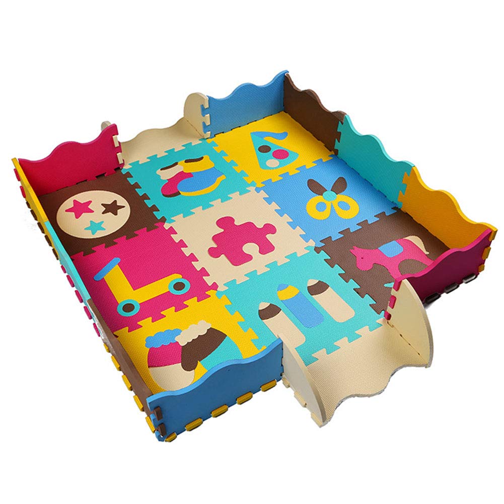 Mother and Me Baby Playpen, Baby children's puzzle stitching baby crawling mat cartoon animal thickening climbing mat foam bedroom tatami mat/number/animal/letter