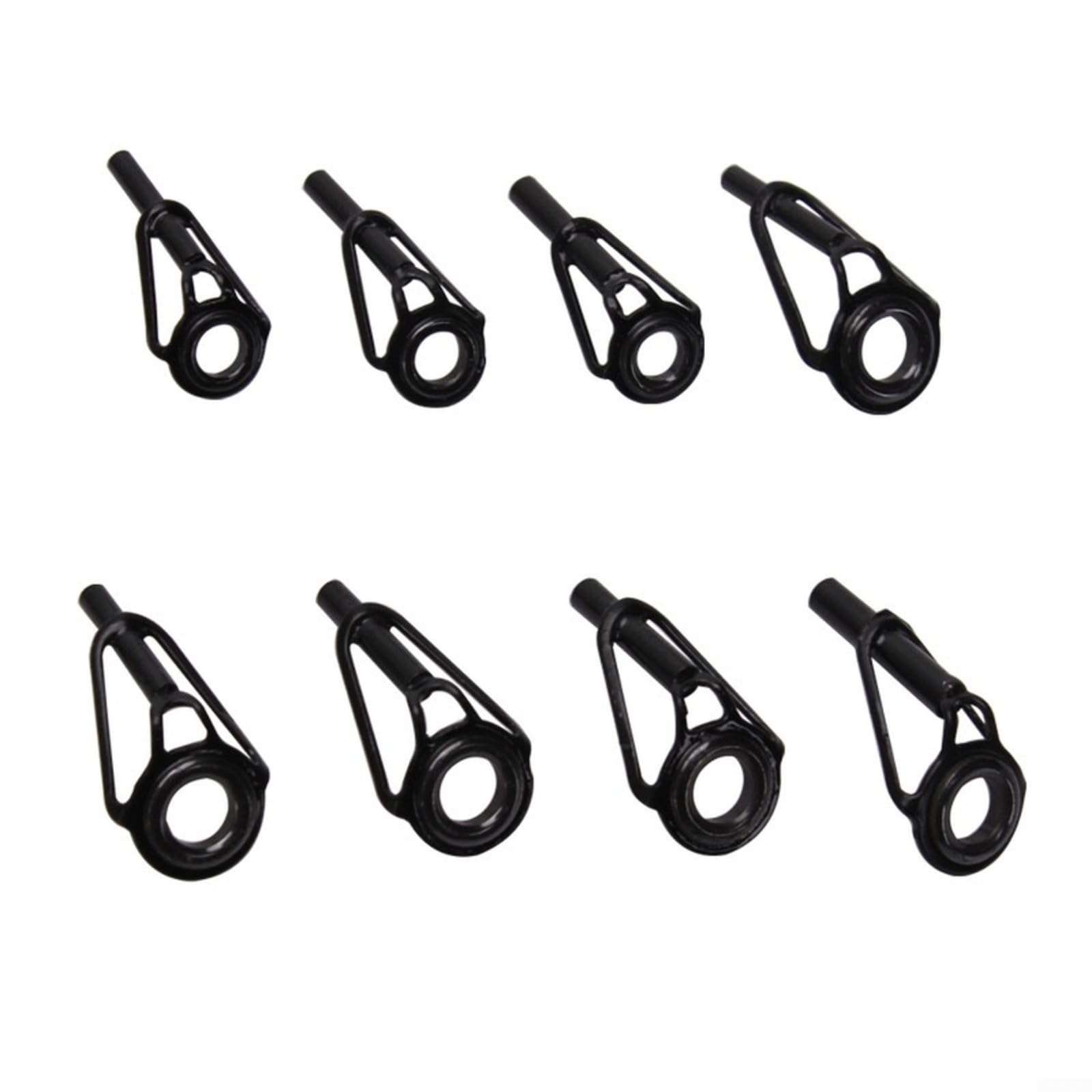 Lot de 80 guides supérieurs de canne à pêche avec cadre en acier à haute teneur en carbone avec anneaux en céramique pour réparation de canne à leurre, noir (A)
