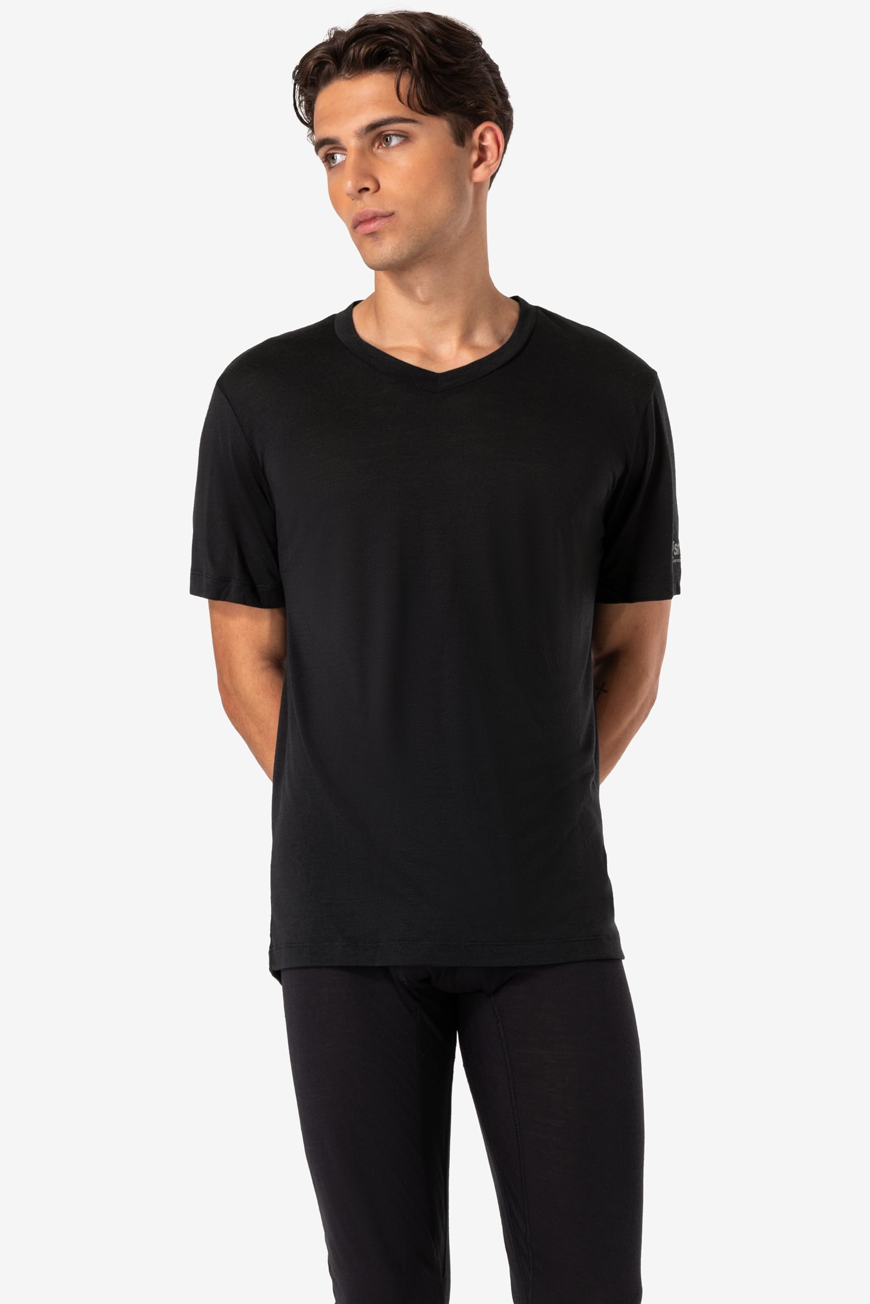 super.natural M SIERRA140 V NECK Merino Shirt Herren - Geruchs- und feuchtigkeitsabweisendes T-Shirt mit V-Ausschnitt, Sommer Funktionswäsche für Sport & Alltag