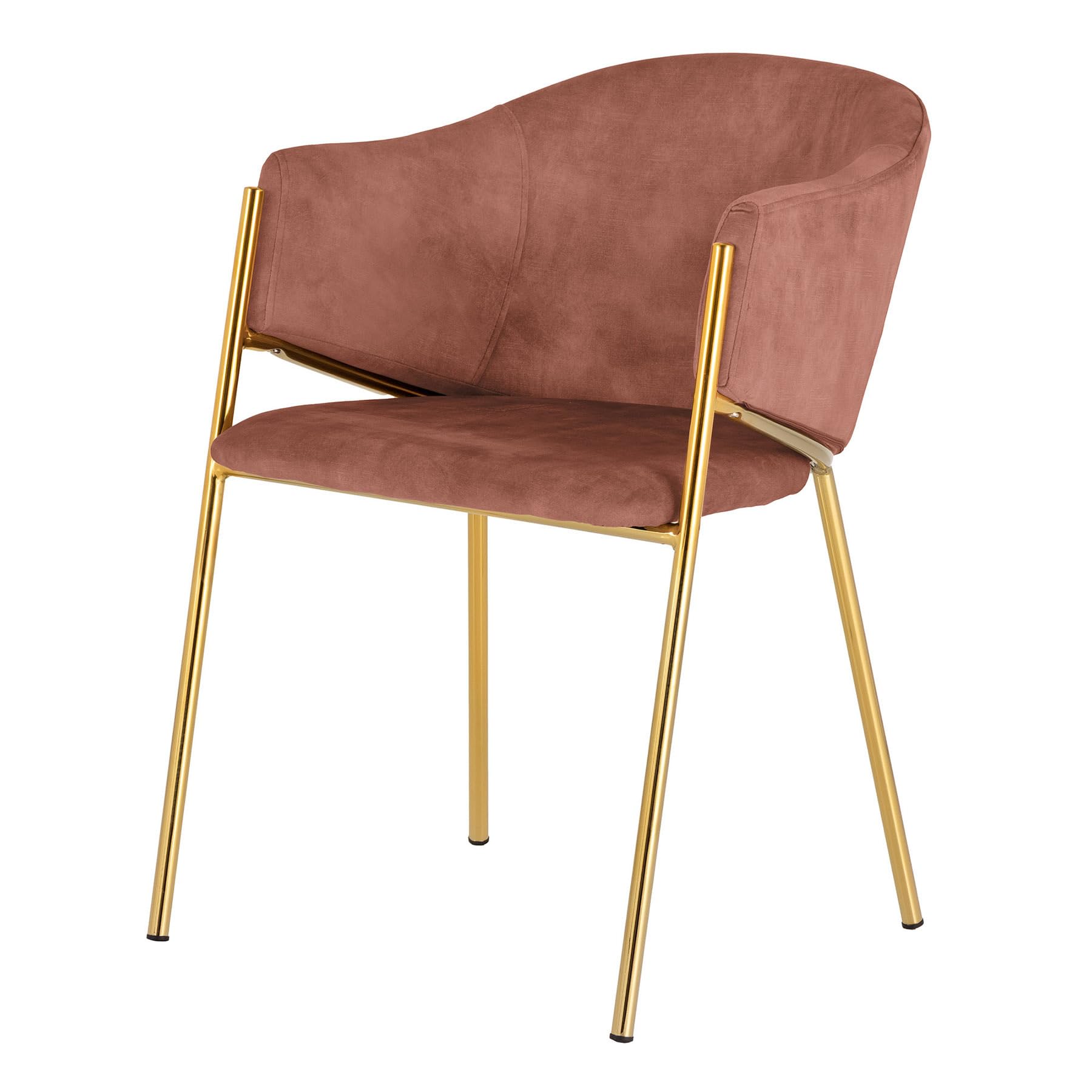 riess-ambiente Esszimmerstuhl NOBLESSE rosé / gold, Samt, Metallgestell