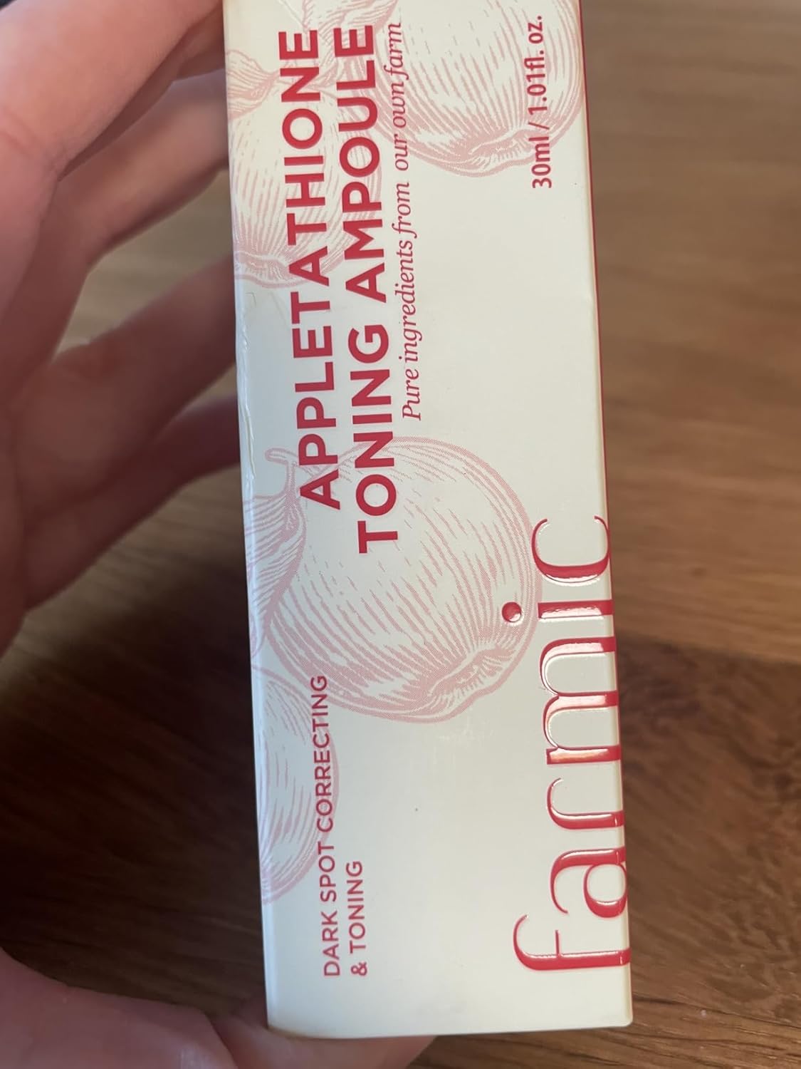 FARMIC Appletathione Toning Ampoule Serum for Dark Spots & Uneven Tone refinement with Apple+Glutathione, Niacinamide, Phytomucin & Hyaluronic Acid, 30ml/1.01fl.oz