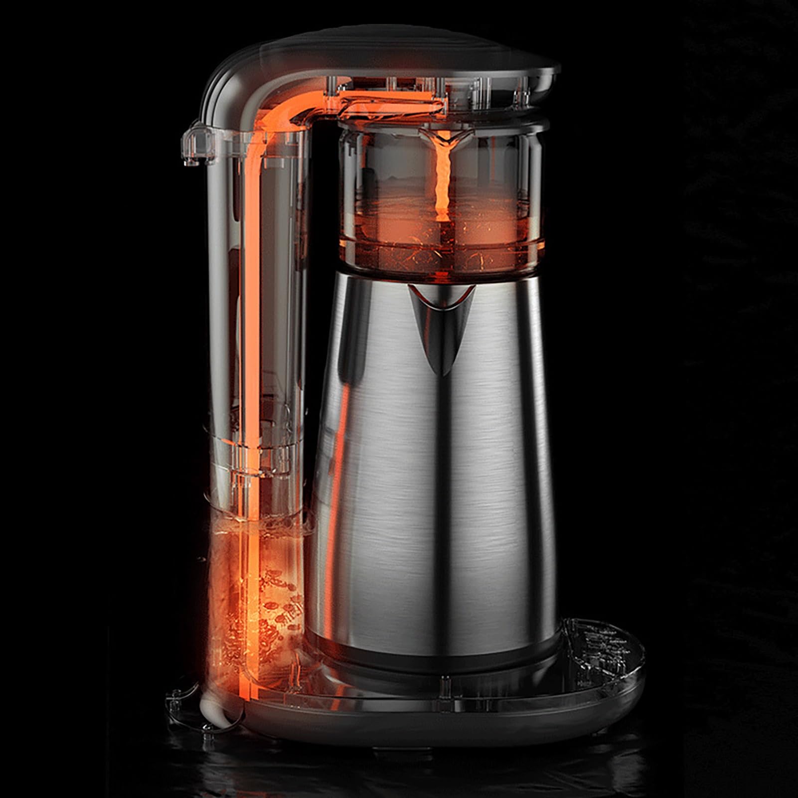 Elektryczny ekspres do kawy po turecku, 2,8 l – dzbanek ze stali nierdzewnej, ergonomiczny uchwyt zapobiegający oparzeniom, 1800 W do podgrzewania espresso, herbaty i mleka(Red)