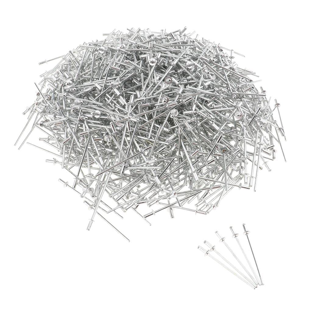 1000 Rivets Aveugles en Aluminium, Rivets à Noyau Ouvert, Rivets Assortis, Résistants à La Rouille, Robustes, pour Les Projets de Construction et Les, 2.4x5mm