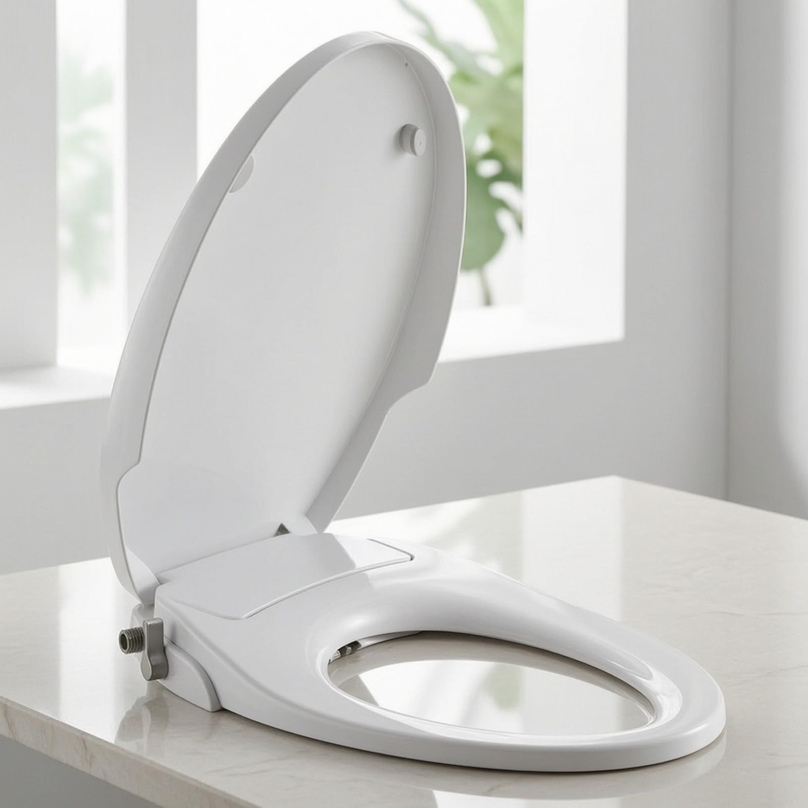 Asiento para Inodoro en Forma V | Diseño No Eléctrico, Asiento Inodoro con Bidé, Tapa Váter con chorro, para Baño, Hogares