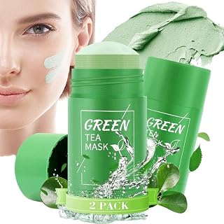 Green Tea Mask Stick for Face (2 Pack), Blackhead Remover with Green Tea Extract, Deep Pore Cleansing, Green Clay Mask For Face Moisturizing, Reduce Blackheads for All Skin Types of Men and Women