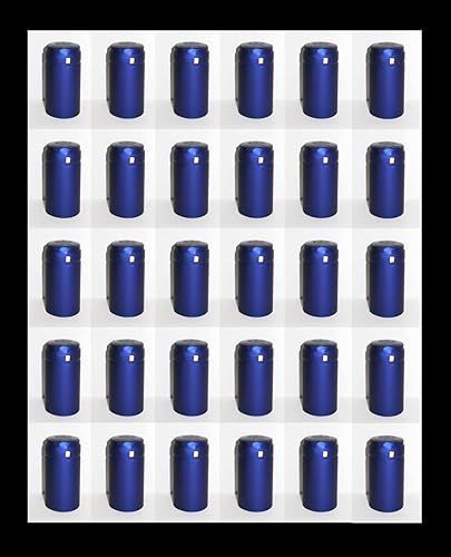 Tapas retráctiles grandes, 100 cápsulas termorretráctiles de PVC azul cobalto para botellas de aceite de vinagre y vino de boca más grande
