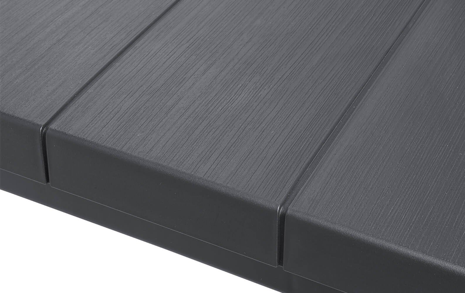 Dmora Tavolo da Esterno Antico 90x294x75h cm Nero Antracite 12 Posti Resistente ai Raggi uv, Meccanismo Estensione Multiposizione