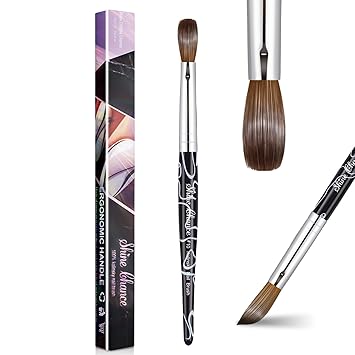 Acrylic Nail Art Brush Size 10, 100% Pure Kolinsky Hair