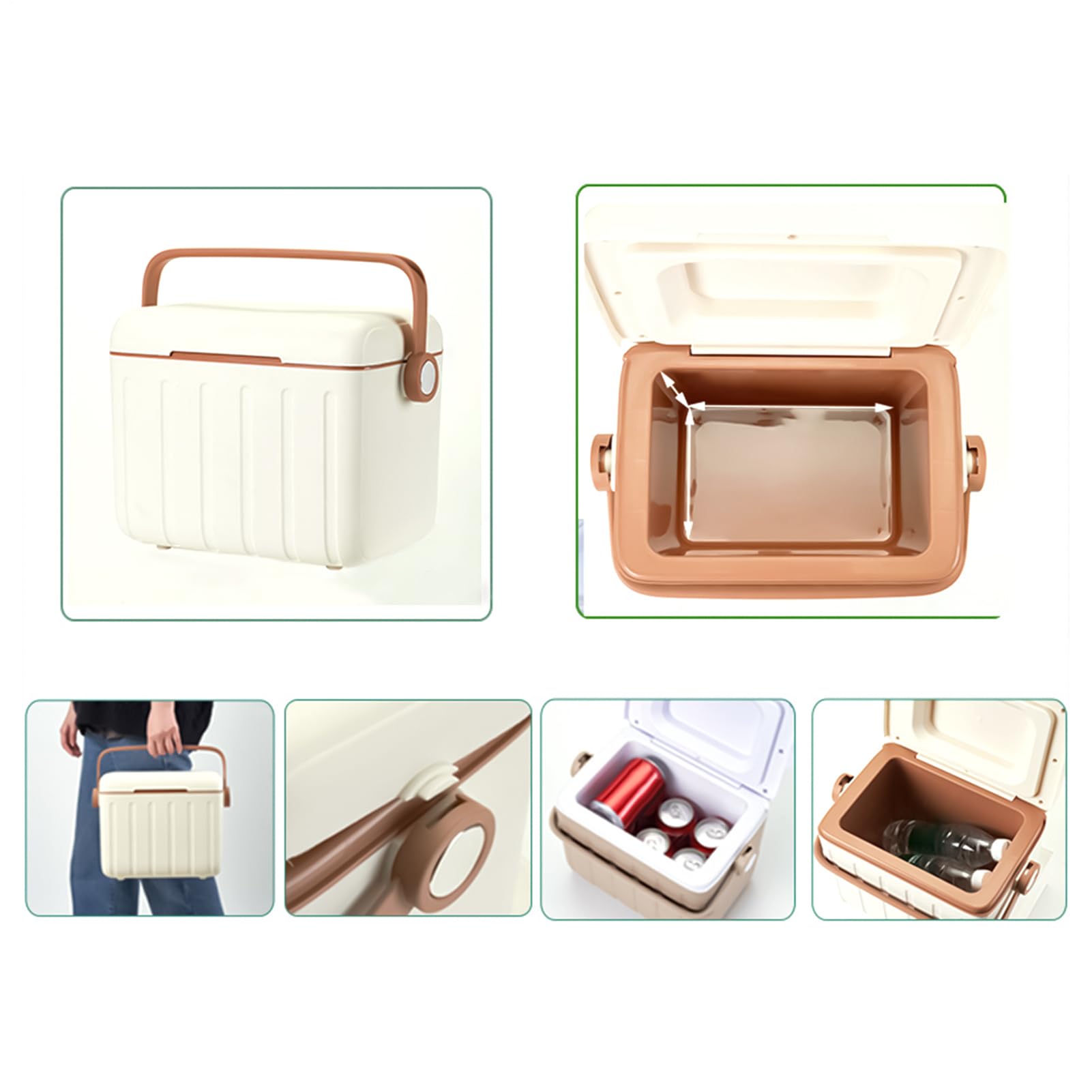 Cooler Portatile da Campeggio Scatola Frigo Alimentare da 6 Litri | Frigorifero da Auto Per Campeggiatori Pescatori Spiaggia Viaggio Vacanza Barbecue Pesca Eventi Sportivi Festival
