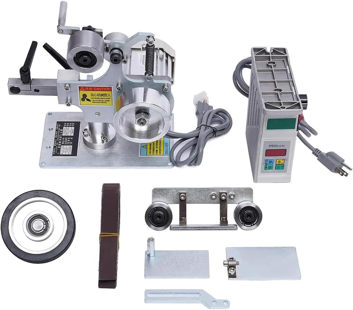 Multi-Function Desktop Belt Machine, 550W Belt Sander Bench Grinder 1" x 30" Belt Fixed Angle Sharpening Polishing Machine, Forward and Reverse Rotation