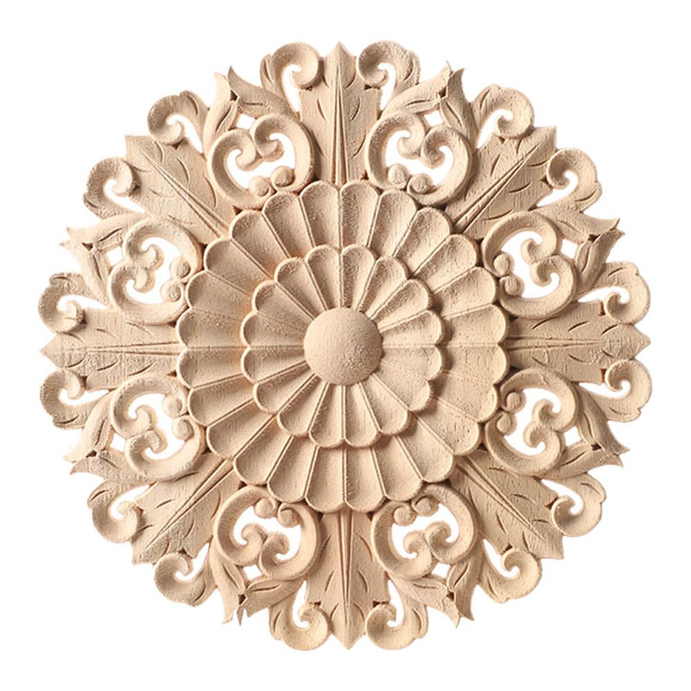 Figuras de madera natural Y16 decorativas para marcos de puertas y paredes