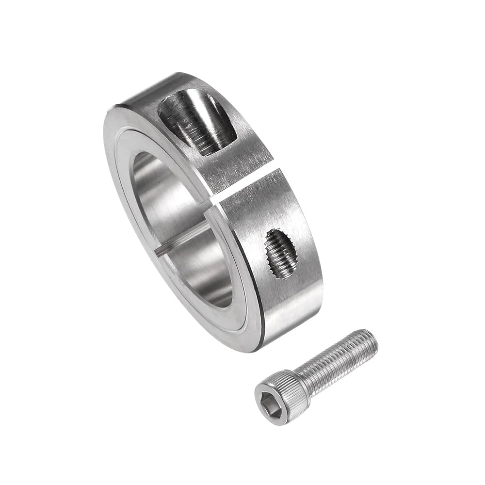 Sourcing Map 8pcs Single Split Clamp-On Shaft Collar 10mm Bore One-Piece Clamping Collar, 30mm OD, 10mm Thickness, Aluminum Alloy Set Screw Split Collar Clamp
