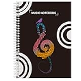 Blank Sheet Music Notebook, Opaque, Non-bleeding Thick Staff Paper, Large Spaces Between Lines, Piano Notebook Song Writing Journals Book