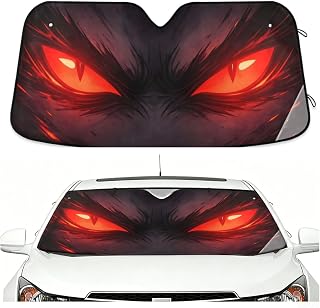 Red Eyes Car Windshield Sun Shade Windshield Cover Automotive Sun Visor Foldable Front Window Shades Block UV Rays Windshield Sunshade Protector,55x27.6in