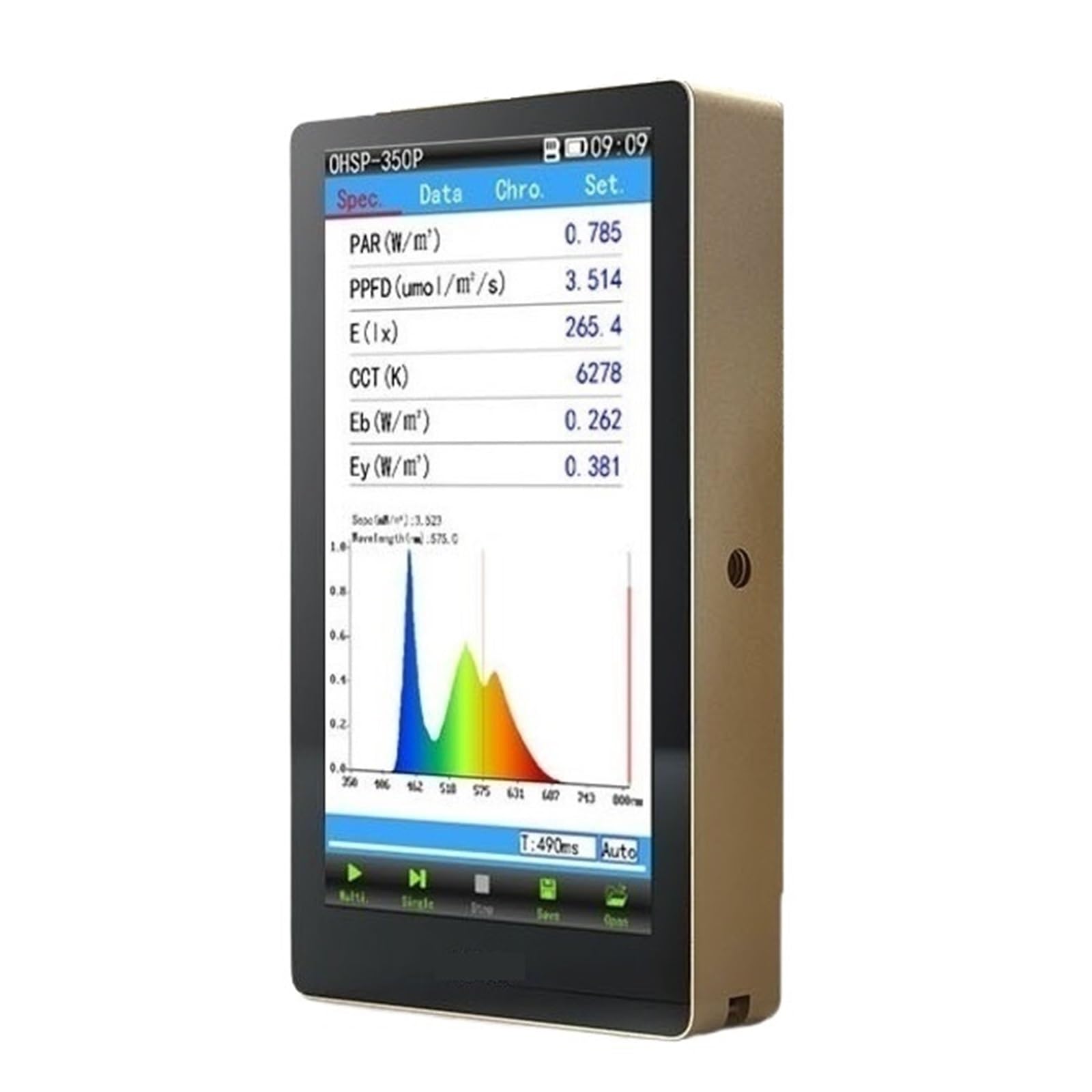 Medidor De Iluminancia del Analizador De Espectro De Luz del Medidor PAR PPFD con Software For PC