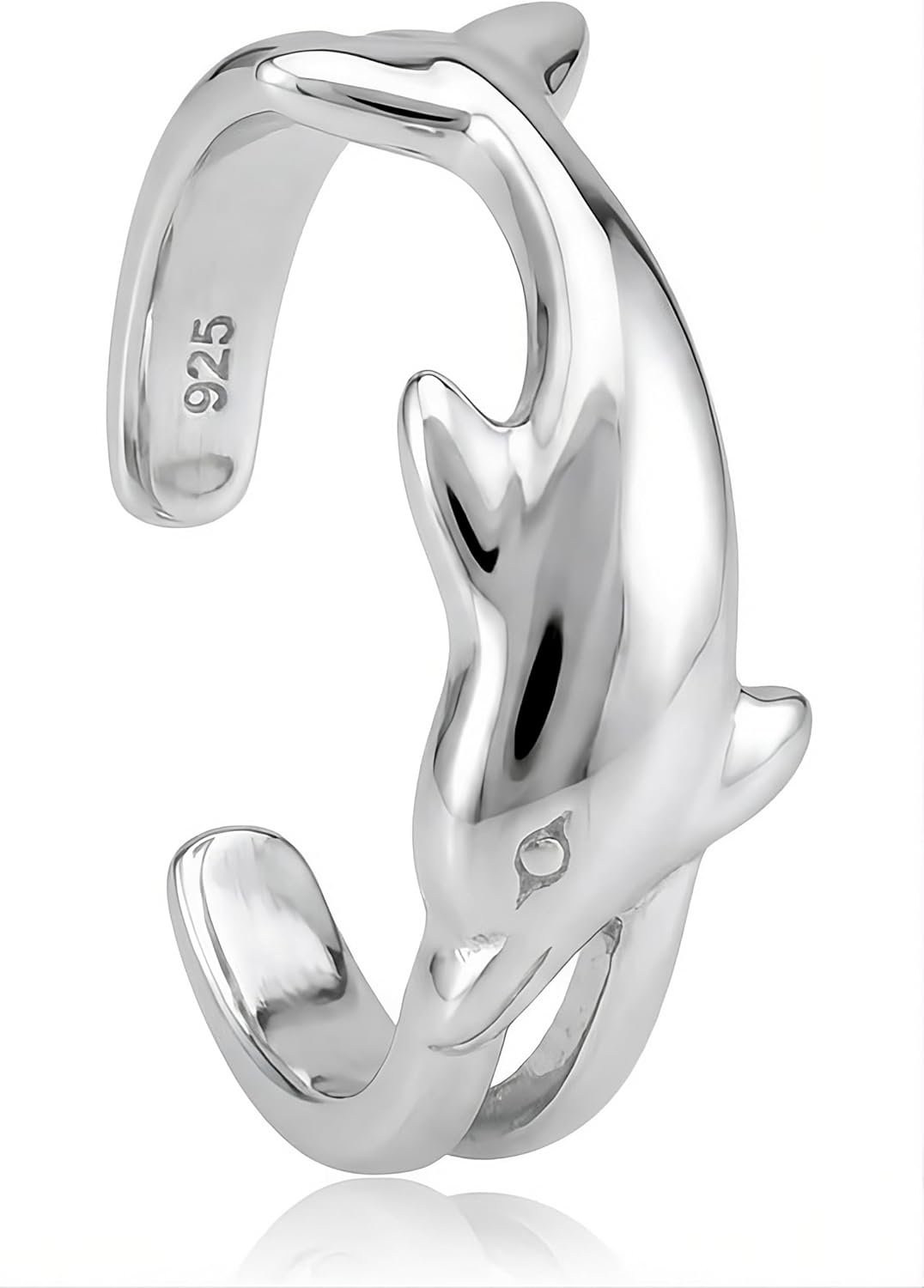 Jewelry Trends Ocean Dolphin Whale Sterling Silver Toe Ring Adjustable-Size | Adjustable for custom fit. Also use as a pinkie or midi ring. Solid Genuine Stamped .925 Sterling Silver