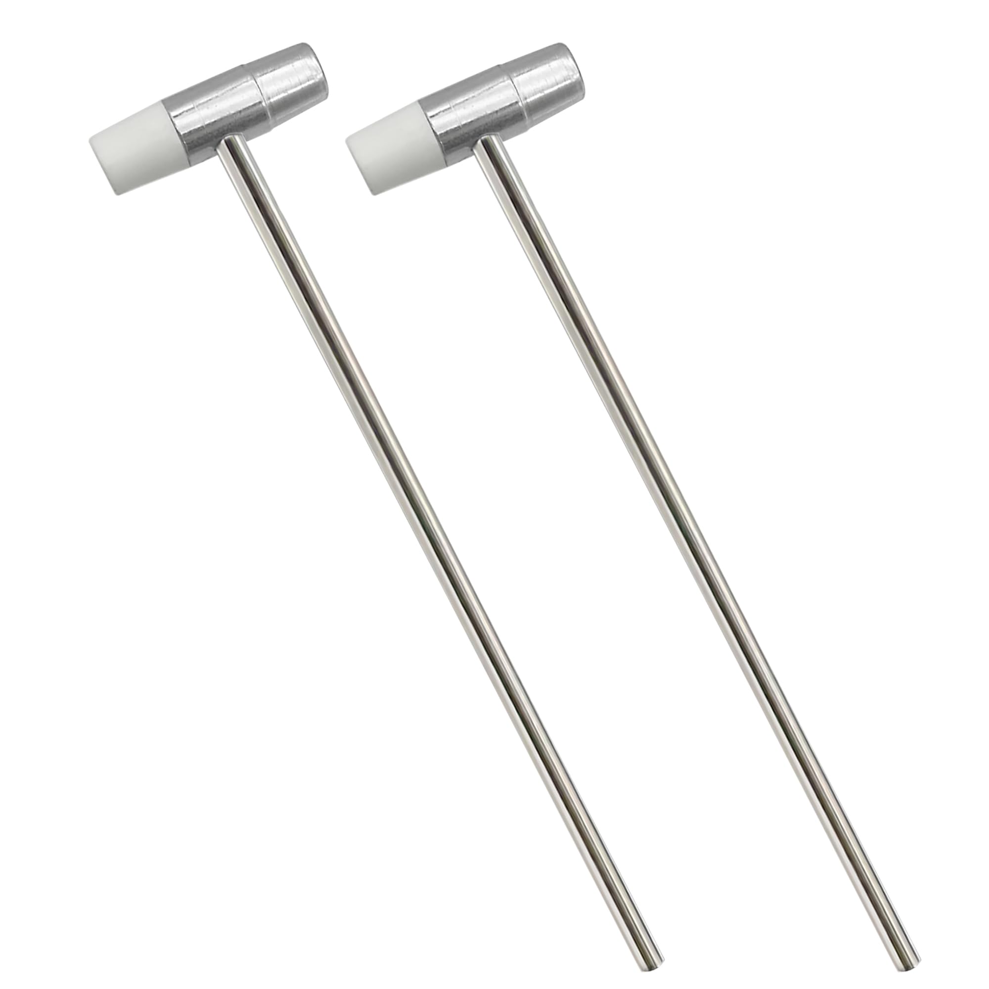 2pcs Dual Head Small Hammer for Fiddly Job, Plastic Head and Metal Head, 7 Inches Length, Smooth Grip, Jewelry Mallet, Mini Mallet for Watch, Tuning, Woodworking, Toys, Handcraft, Leather, Instruments