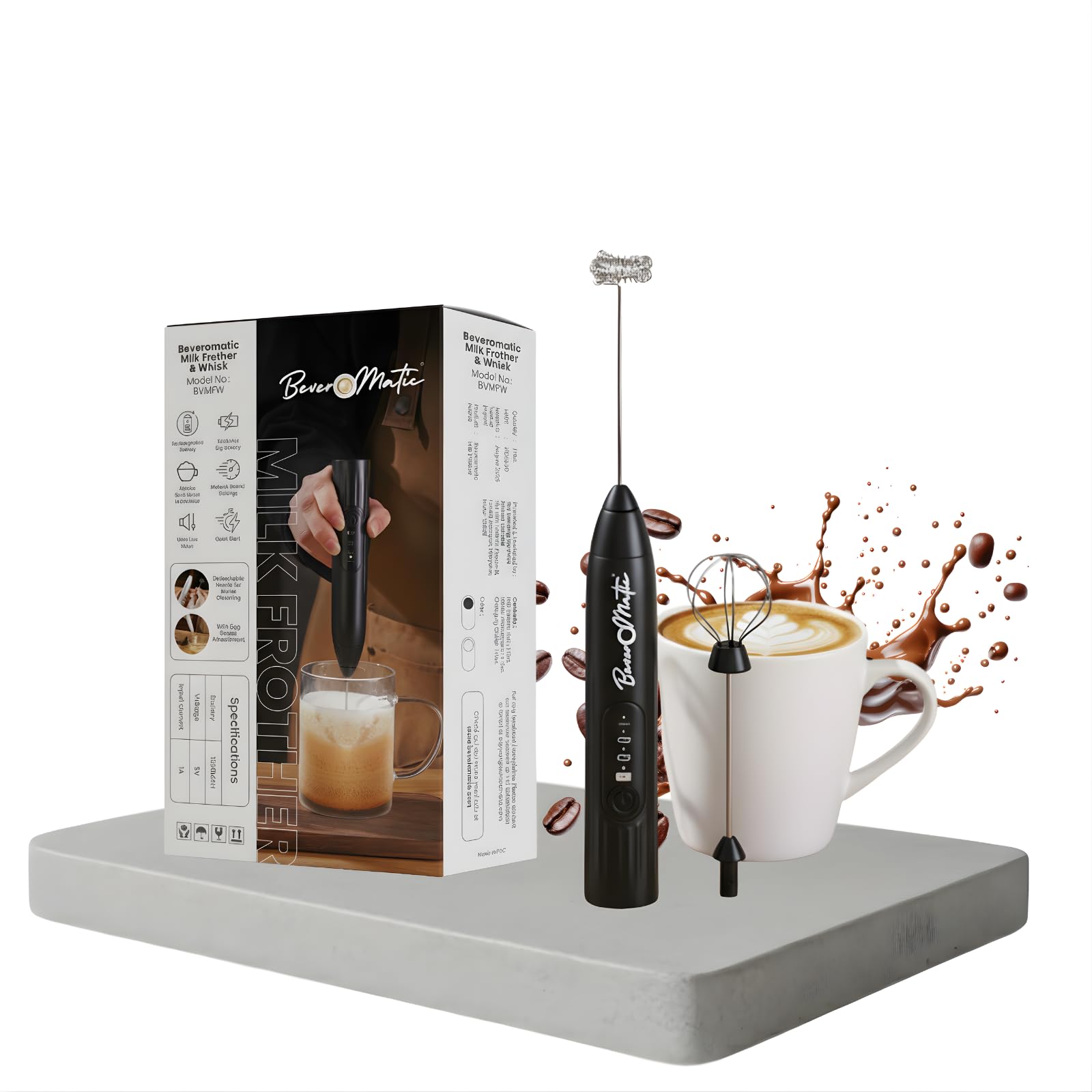 Electric Milk Frother - Café Quality Foam -1 Electric Milk Frother - Café Quality Foam -1