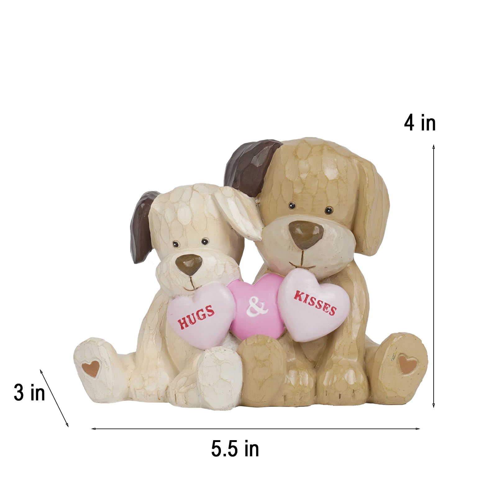 Amazon.com: Braxio Dog Figurines Heart Decor - Resin Love Dog