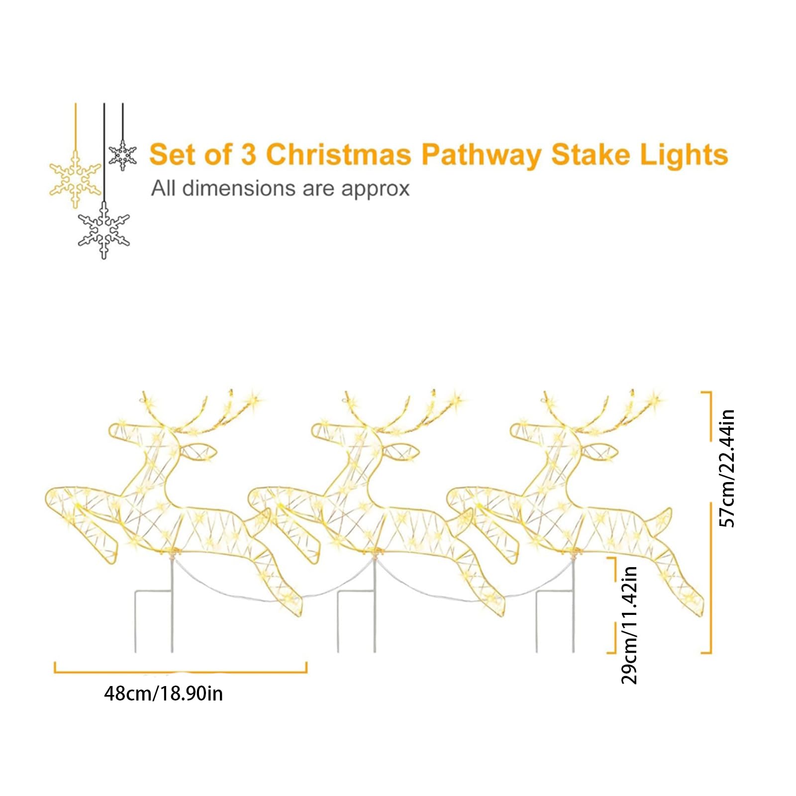 LED Lichterkette, Rentier, Gartenlandschaft, Weg, Rentier, Weihnachten, Außendekoration, wetterbeständige Außendekoration