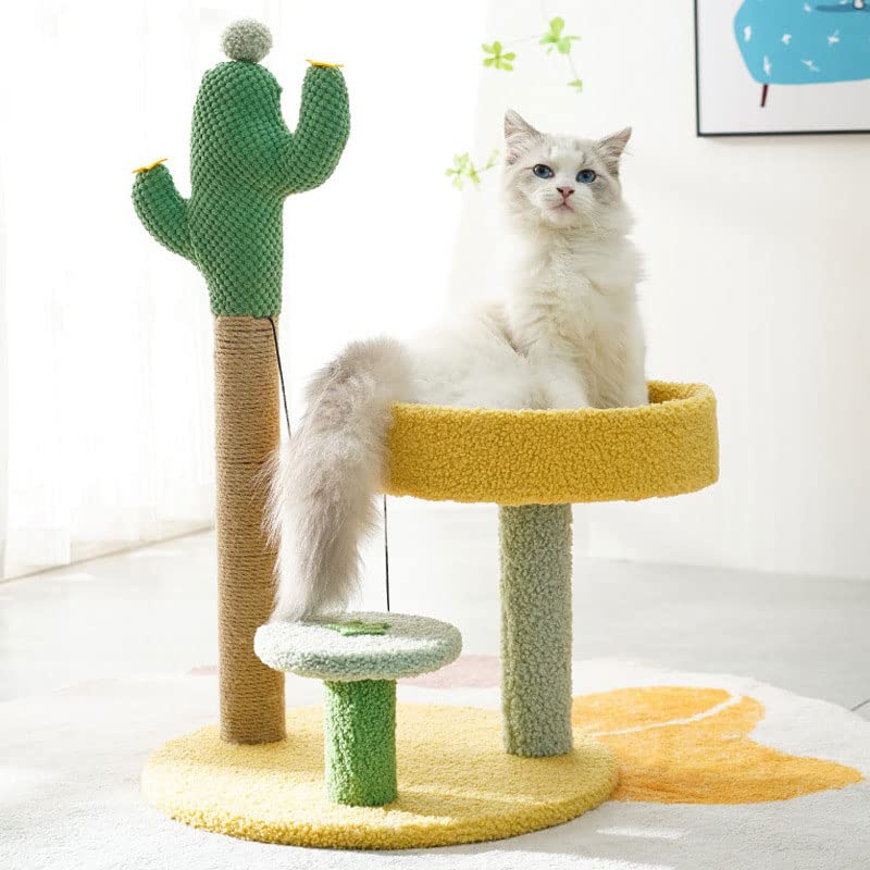 Katzenaktivitätszentrum Kratzbaum im Kaktus-Stil, Katzenturm, Kätzchen, Klettergerüst, Spielzeug, lustige Sprungplattform, Katzenkratzbaum, Heimtierbedarf