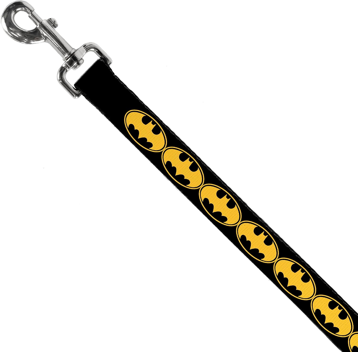 Dog Leash Bat Signal 3 Black Yellow Black 4 Feet Long 1.5 Inch Wide