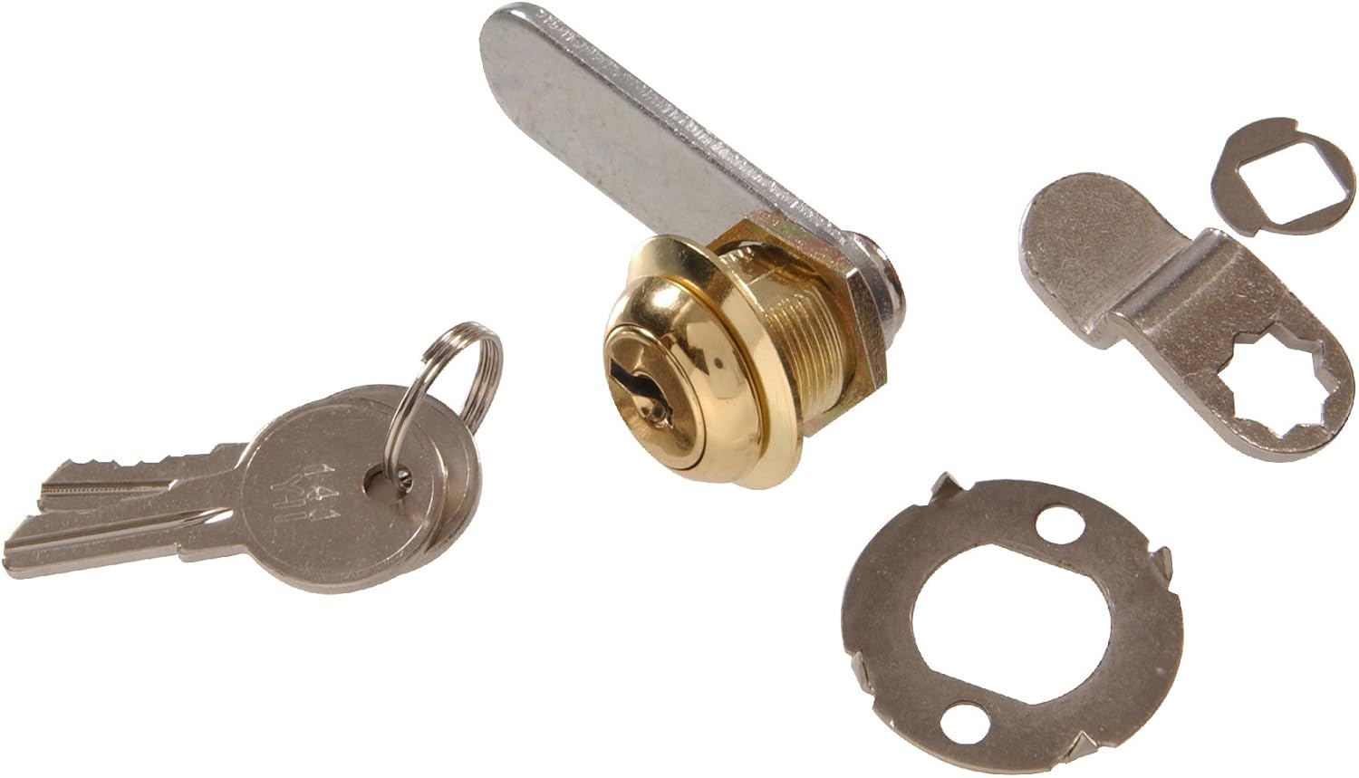 Hardware Essentials Keyed‑Alike Door and Utility Cam Lock, Brass, 1/4 inch, 853102