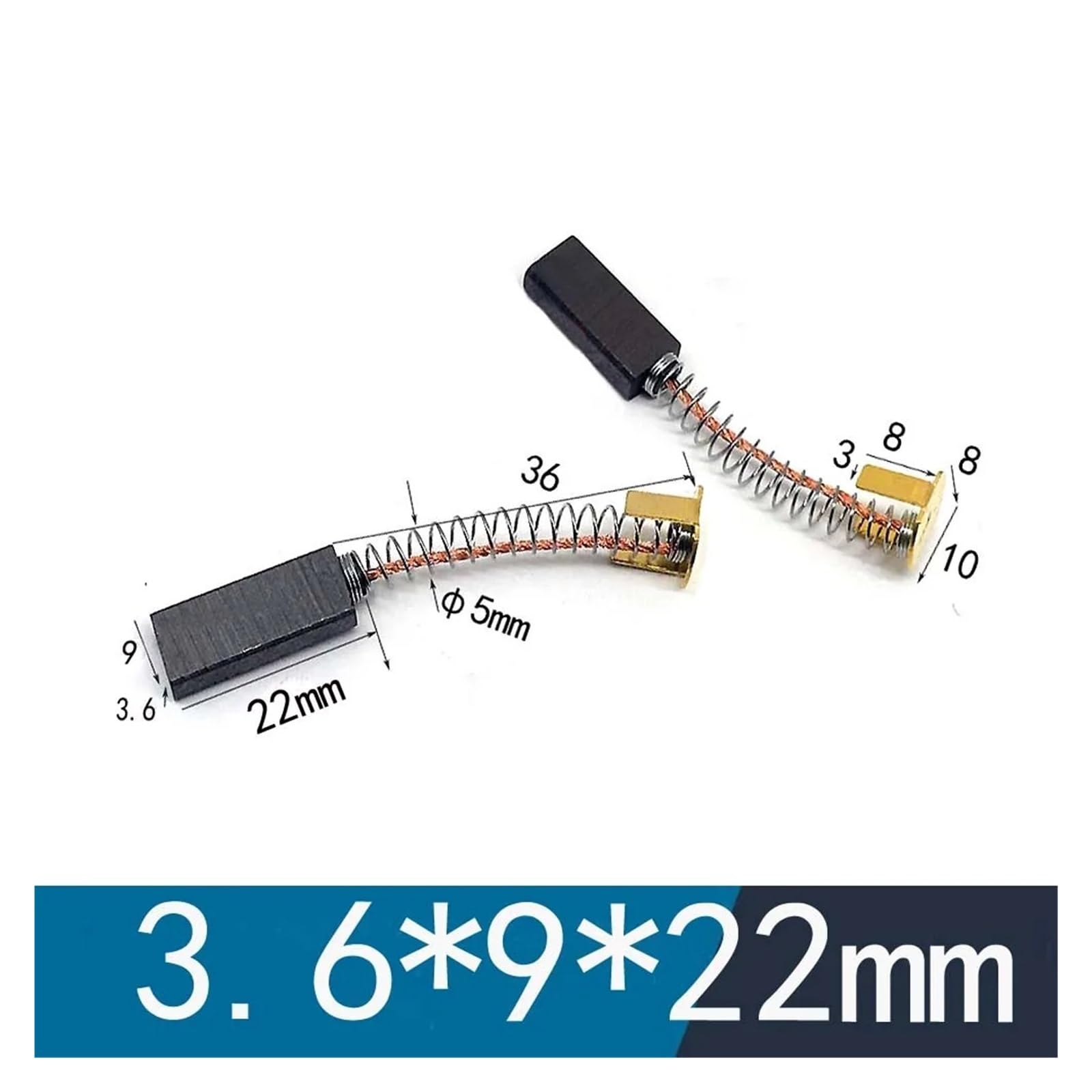 2 szt. 3,6 x 9 x 22 mm szczotki węglowe do pistoletu na gorące powietrze 1600 W 3400 W Szczotki węglowe