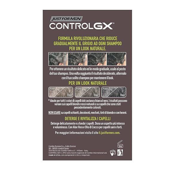Just for Men Control GX Grey Reducing Shampoo, Gradual Hair Color, 4 fl oz (Packaging May Vary)