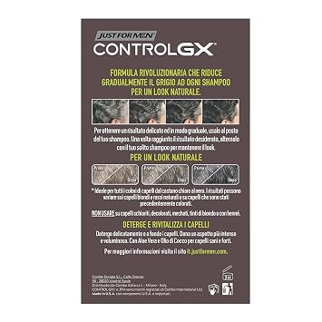 Just for Men Control GX Grey Reducing Shampoo, Gradual Hair Color, 4 fl oz (Packaging May Vary)