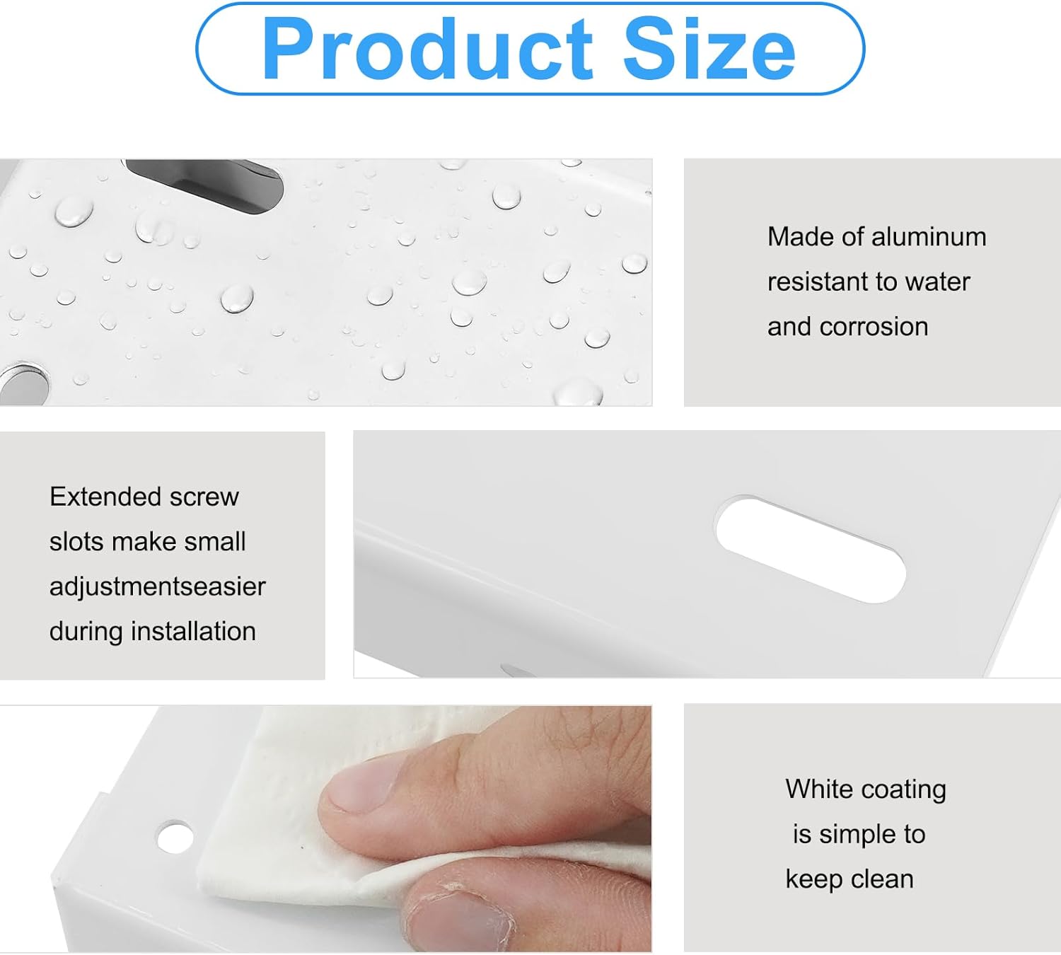 18 Pcs Heavy Duty Aluminum Fence Bracket with Screws Deck Railing Bracket Kit for 2 3/4 Inch Rails Post Connection and Vinyl Fencing Panel