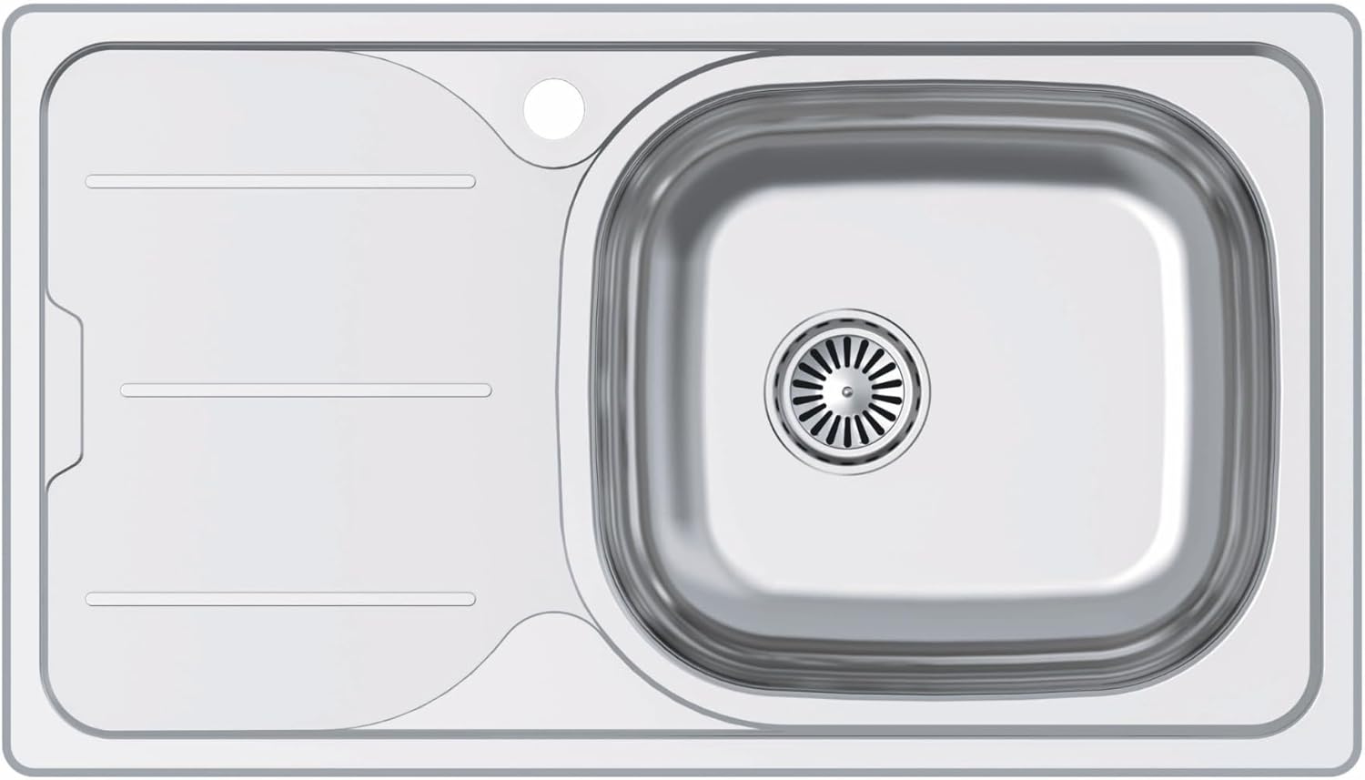 CATA Sink CDS-1 EI/A Square Basin Drainer Installation Furniture 45 cm Base Absorbent Bottom Stainless Steel Valve Basket Finish Stainless Steel