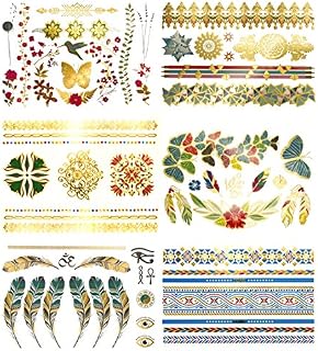 Terra Tattoos 75 Metallic Color Temporary Tattoos