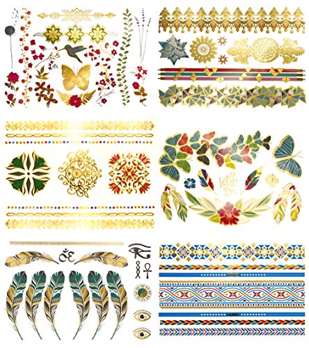 Terra Tattoos 75 Metallic Color Temporary Tattoos