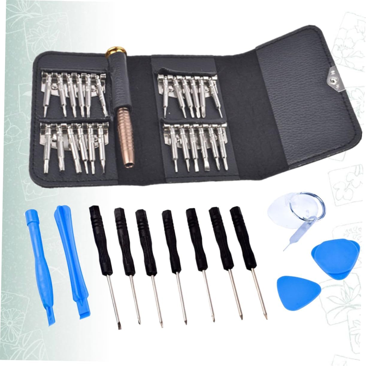 Computer Repair Tool Kit Durable Pry Disassembly Set for Phones Tablets Laptops Chrome Vanadium with Storage Bag Portable Repair Tools for Home Shops