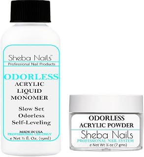 SHEBA NAILS State Board Sealed Odorless Nail Acrylic Test Kit- 1/2 oz Odorless Liquid and 1/4 oz Powder DIY Nail Extension Perfect For Cosmetology Students To Practice Or Take State Board Exam Sealed