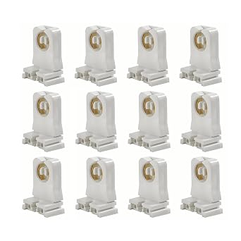 Non-shunted Turn Type T8 Lamp Holder,TWDRTDD UL Socket Tombstone for T10 T12 LED Fluorescent Tube Replacement, Medium Bi-pin G13 Socket for Programmed Start Ballasts 12