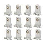 Non-shunted Turn Type T8 Lamp Holder,TWDRTDD UL Socket Tombstone for T10 T12 LED Fluorescent Tube Replacement, Medium Bi-pin G13 Socket for Programmed Start Ballasts (12)