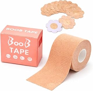 Invisible Bra Tape for Women – Boob Tape for Breast Lift &amp; Support | Body Tape for Backless &amp; Strapless Dresses | Sweatpro...