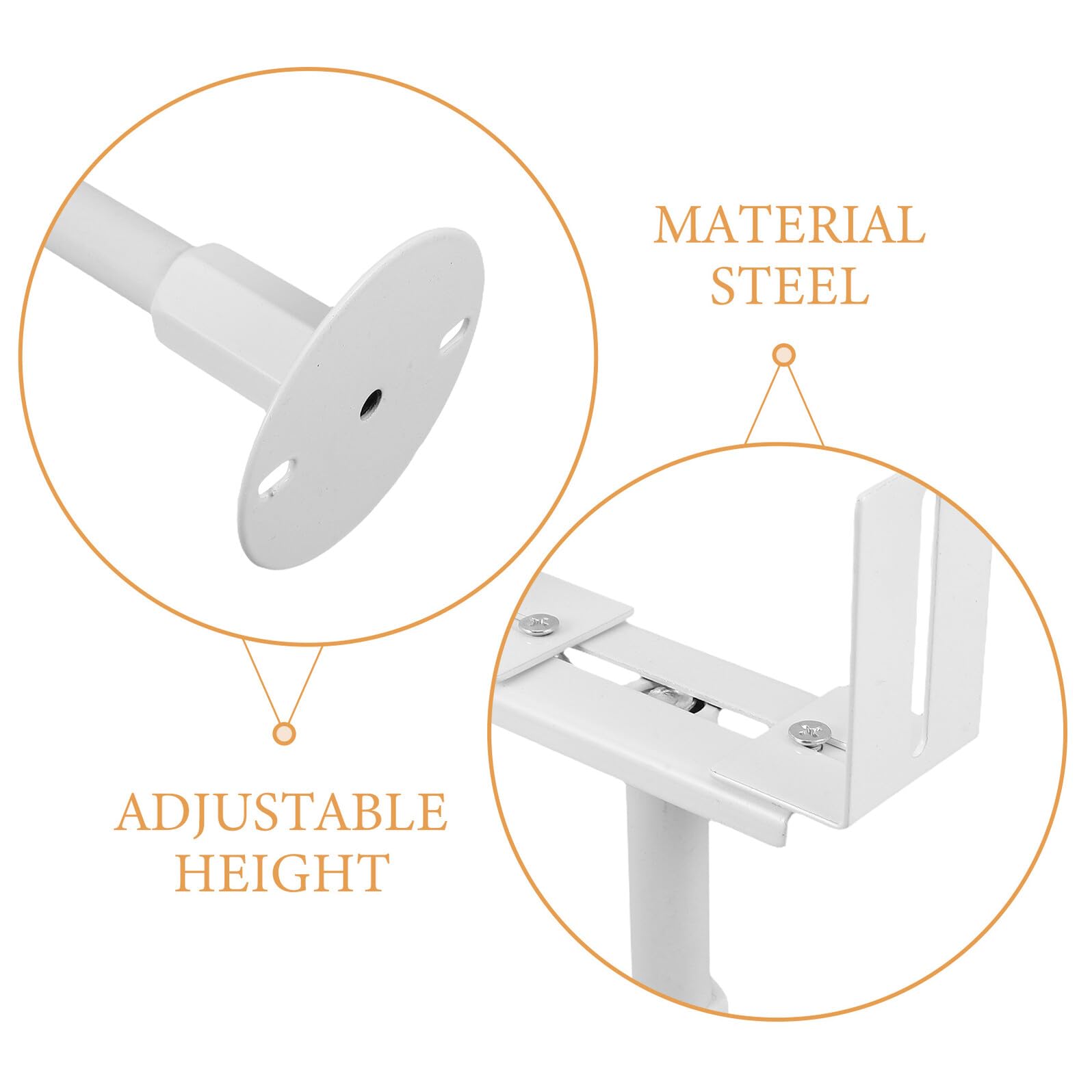 COLLBATH Support de Radiateur Vertical au Sol en Acier Réglable Blanc