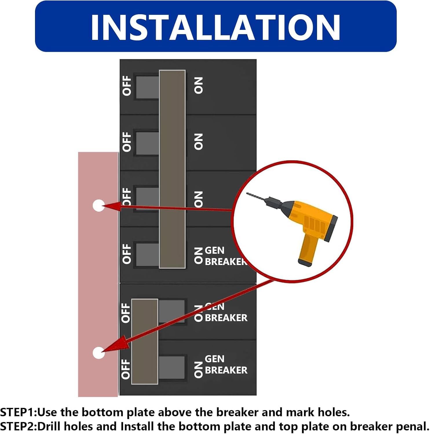 Generator Interlock Kit Compatible with Square D Generator Interlock Kit for Homeline Meter Main 150 or 200 amp Breaker，for Safe Usage of Portable Power During Outage, PK200SA