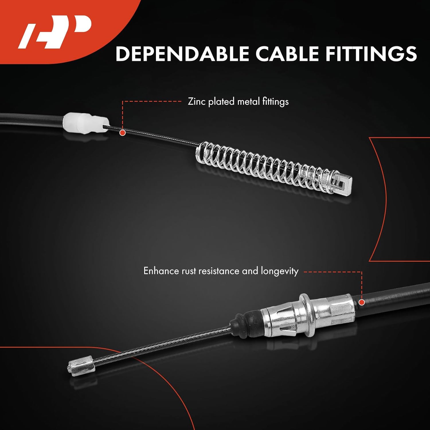 A-Premium Rear Side Parking Brake Cable Assembly Compatible with Chevrolet & GMC Models: Silverado 1500, Silverado 2500 HD 3500 HD, Sierra 1500, Sierra 2500 HD 3500 HD, Standard Cab Pickup, 2-PC Set