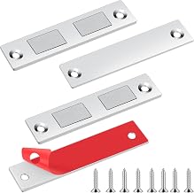 Romon Magnet Door Wardrobe Self-Adhesive, 2 Pcs Ultra-Thin Magnetic Closure Latch Sliding Door Wardrobe, Magnet Adhesive Kitchen Cabinet Cabinet Closing Drawers Cupboard Magnetic Lock